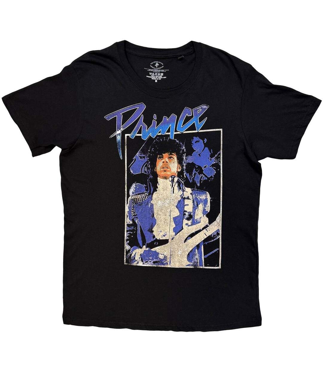 Unisex Adult Purple Rain Box Back Print T-shirt Black Prince-1