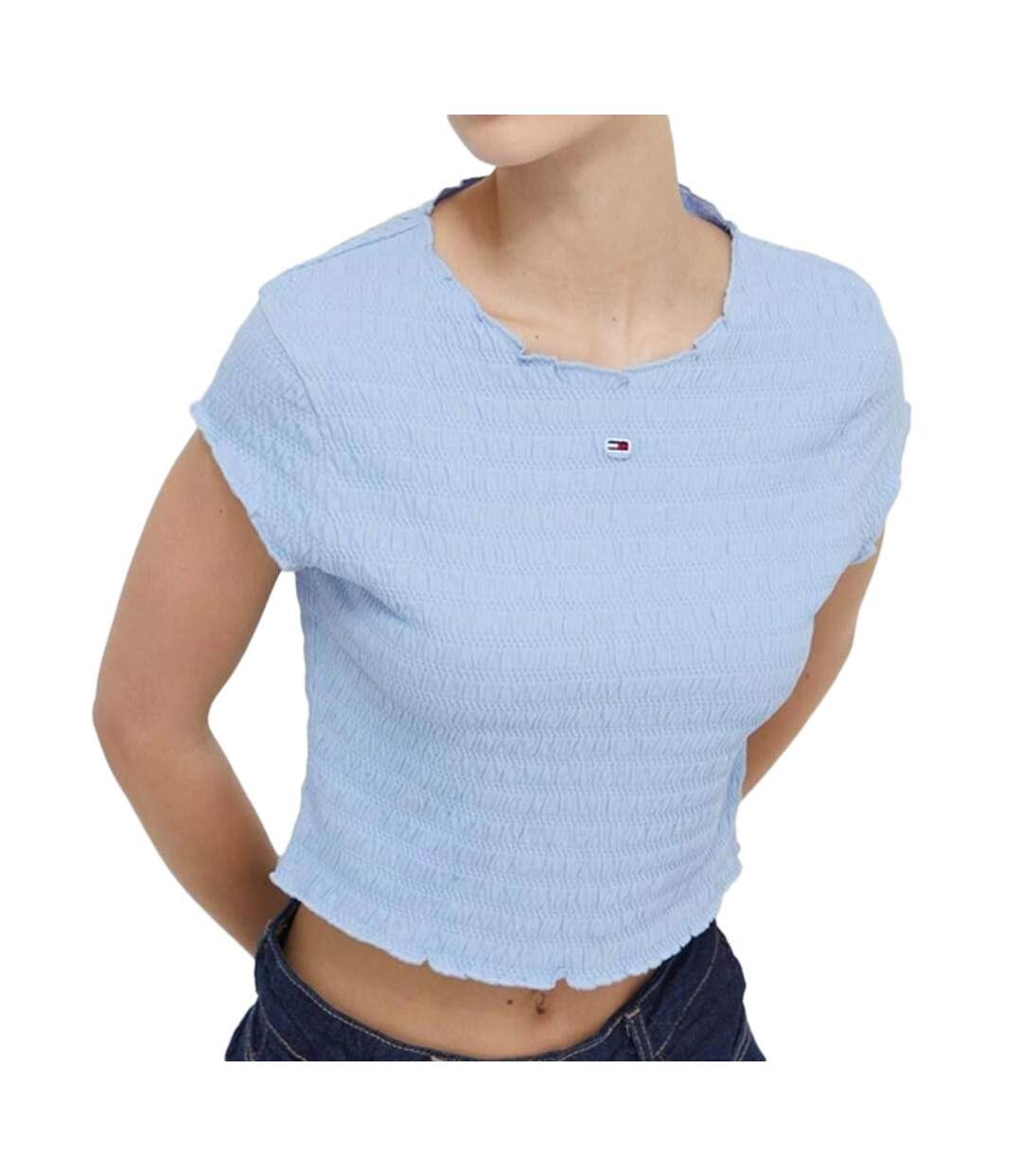 T-shirt Bleu Femme Tommy Hilfiger Smock - M