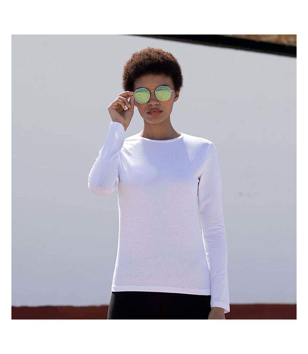 Skinni Fit - T-shirt à manches longues - Femme (Blanc) - UTRW4726-2