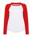 T-shirt femme blanc / rouge Skinni Fit-1