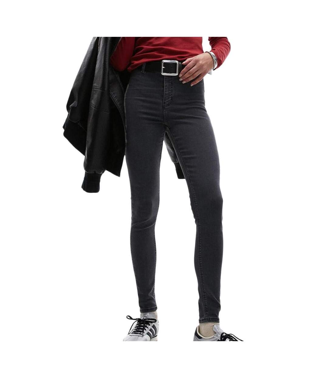 Jean noir chiné femme topshop joni hr skinny-1
