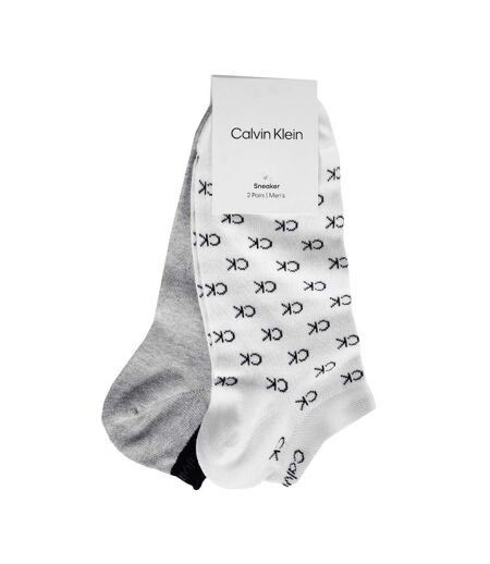 Socquettes Motif/style Imprimé Intégral Homme Blanc Gris Calvin Klein