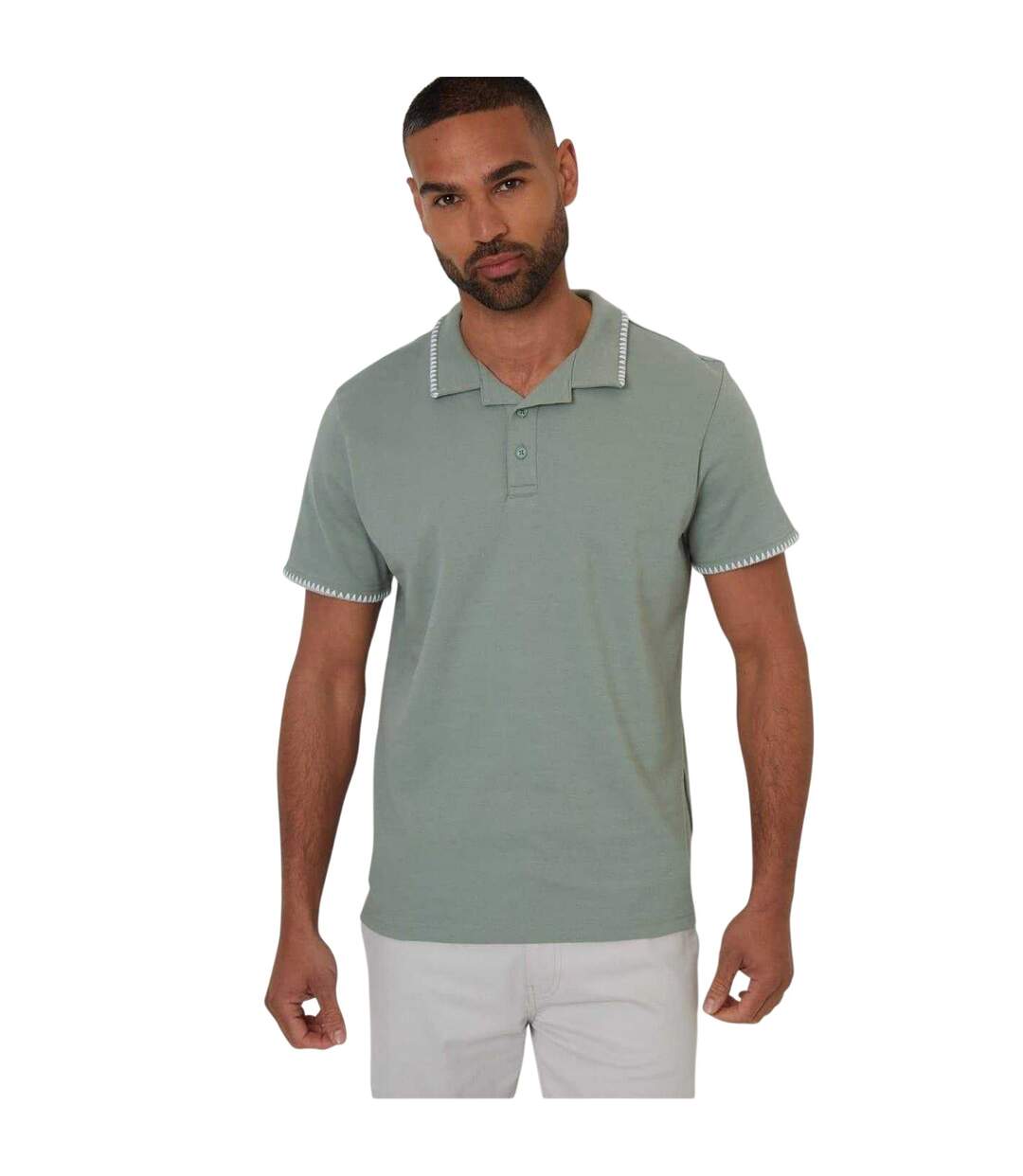 Polo Manches Courtes Arnwick Homme Vert De Gris Clair Threadbare-2