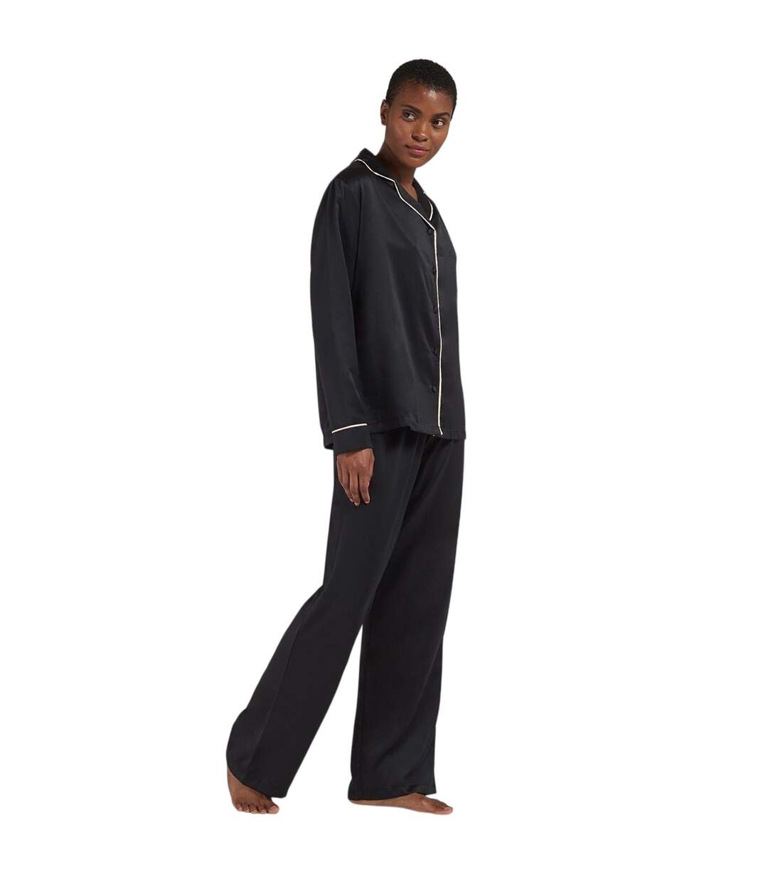 Ensemble De Pyjama Long Femme Noir Rose Bluebella-4