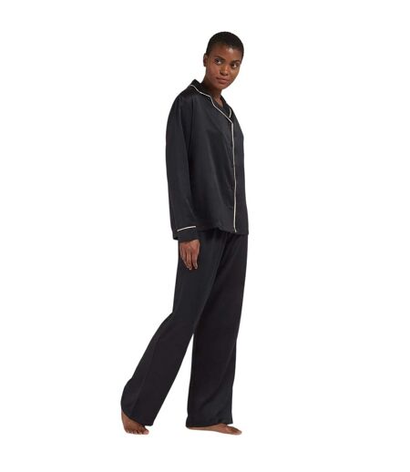 Ensemble De Pyjama Long Femme Noir Rose Bluebella