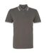 Polo homme gris/blanc Asquith & Fox-1