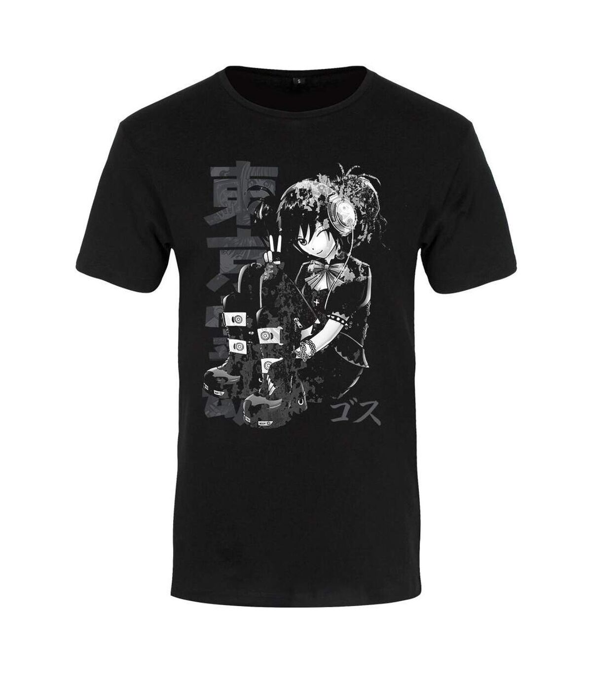 Tokyo Spirit Mens Gosu Monochrome T-Shirt (Black) - UTGR4119