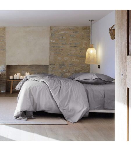 Parure de lit uni percale de coton MANOIR Taie 65x65 cm