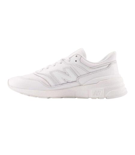 Mens 977r Leather Flat Trainers White New Balance