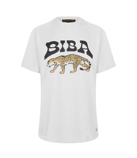 T-shirt Motif/style Léopard Femme Blanc Biba