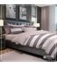 Housse de couette - REF T1-BSTRIPE140 - violet prune-mauve et blanc-1