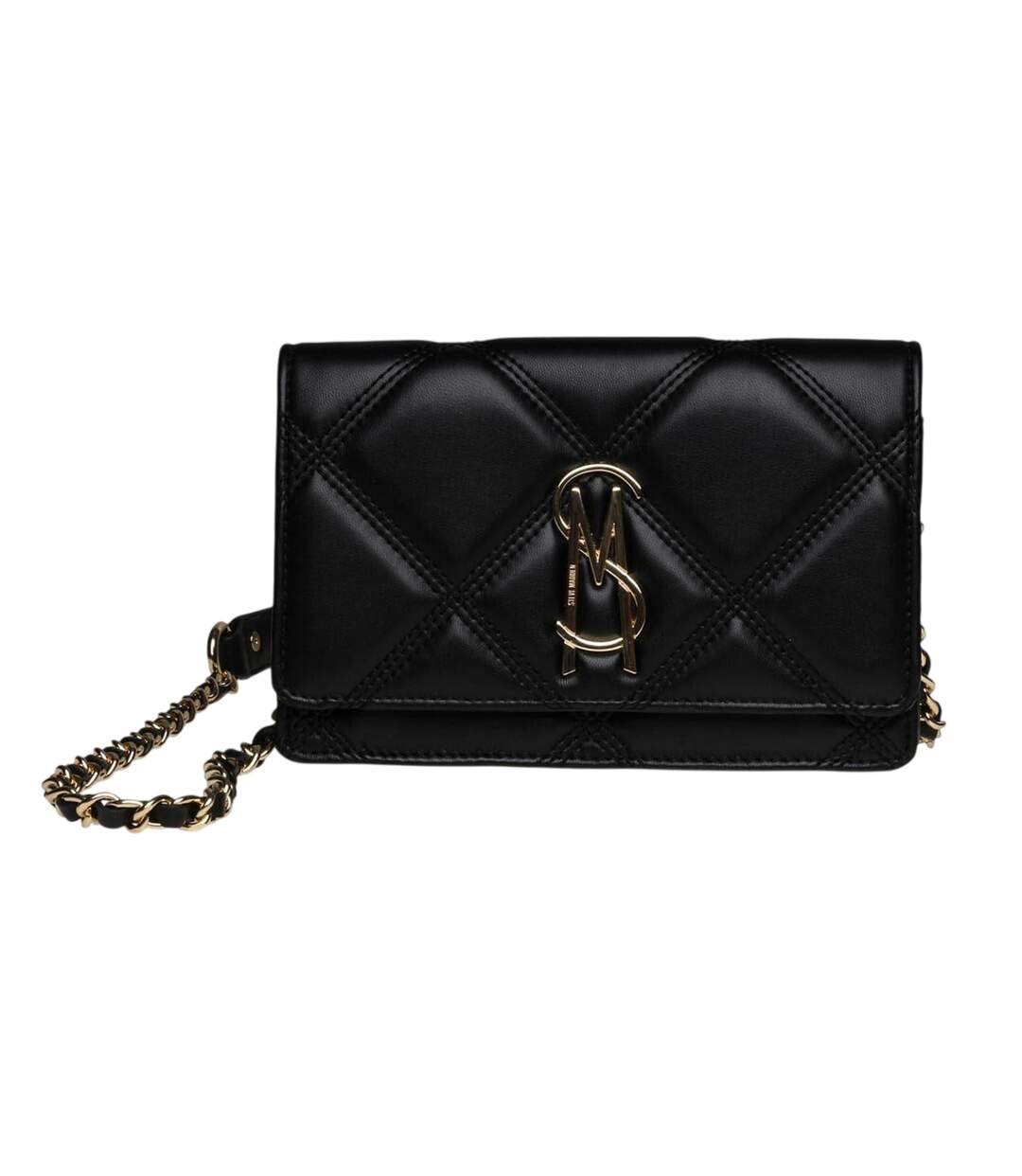 Womens/ladies Bendue Crossbody Bag One Size Black Gold Steve Madden-1