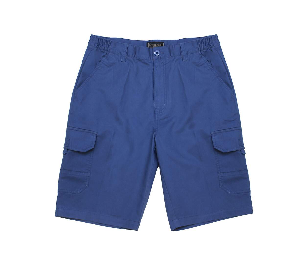 CHALLENGER INCA : Bermuda homme bleu indigo en coton à taille élastiquée style décontracté-1