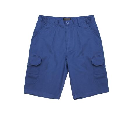 CHALLENGER INCA : Bermuda homme bleu indigo en coton à taille élastiquée style décontracté