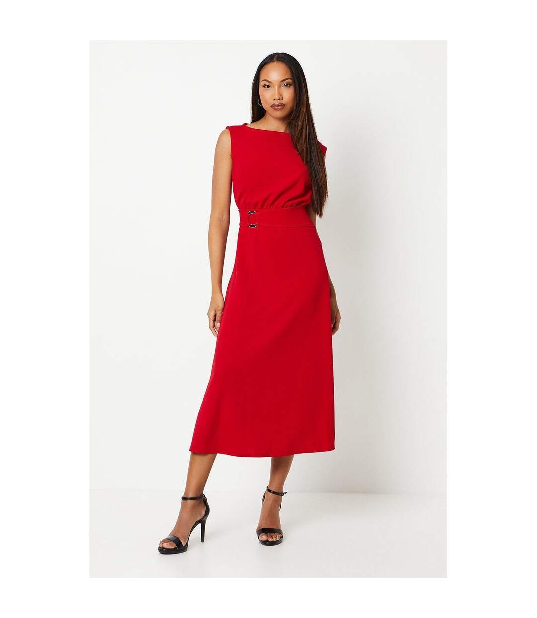 Robe mi-longue femme rouge Debenhams-1