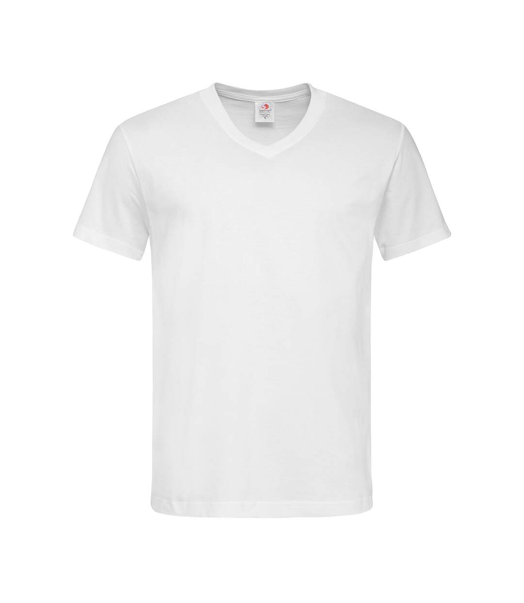 T-shirt col v homme blanc Stedman-1