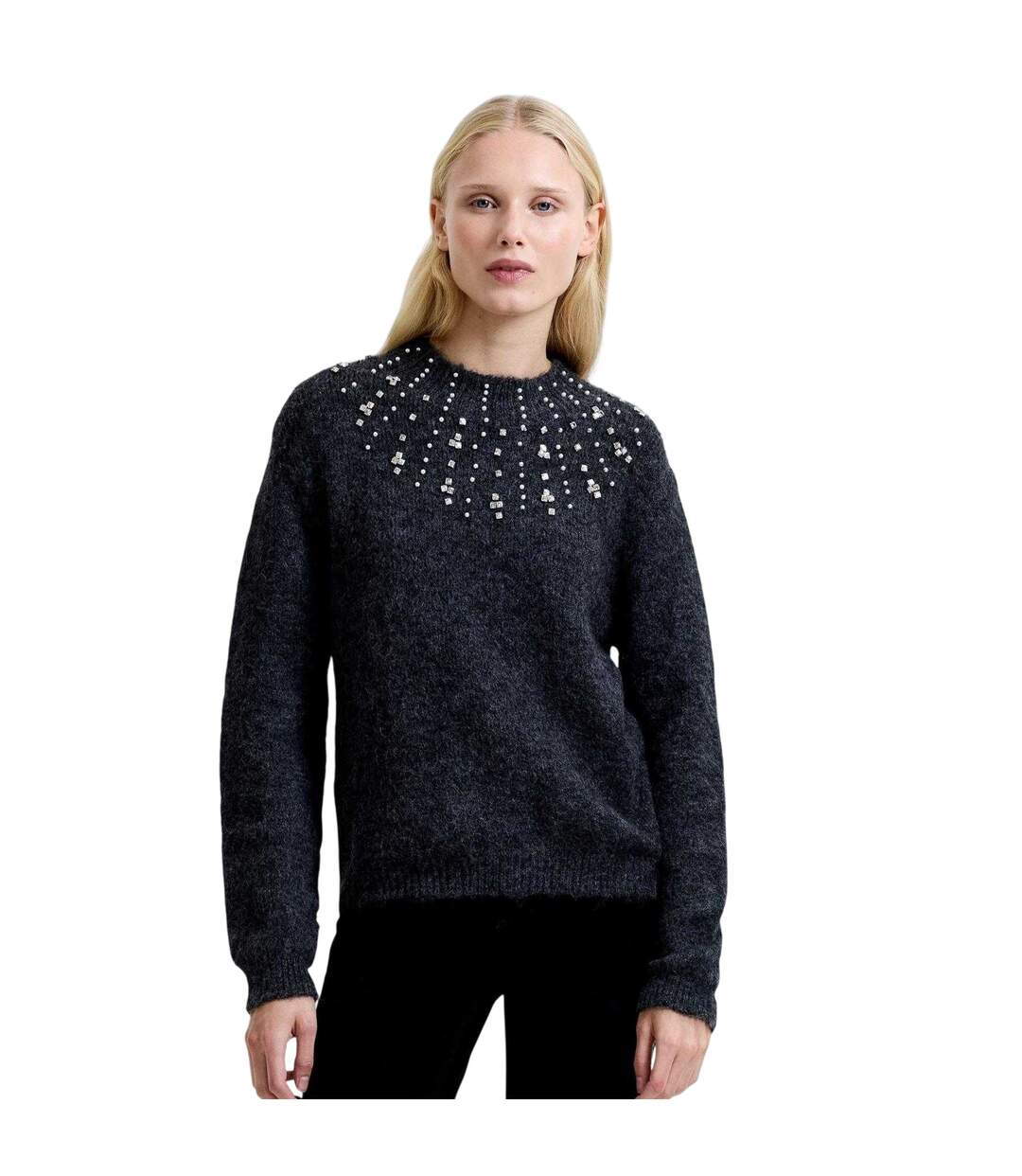 Pull Motif/style Perle Tatiana Femme Gris French Connection-4