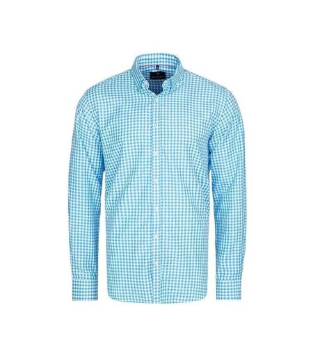 Chemise Motif/style À Carreaux Santorini Homme Turquoise Vif Di Selentino