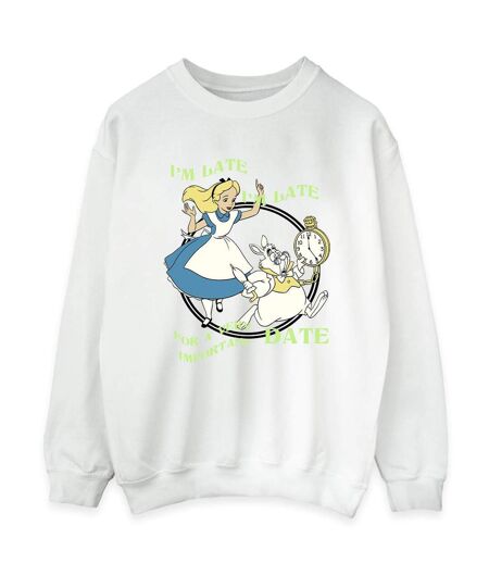 Disney - Sweat ALICE IN WONDERLAND I'M LATE - Femme (Blanc) - UTBI5688