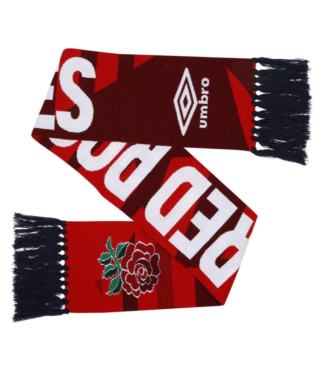 24/25 england red roses winter scarf one size flame scarlet/chilli pepper/true red Umbro-1