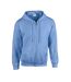 Unisex adult heavy blend full zip full zip hoodie carolina blue Gildan