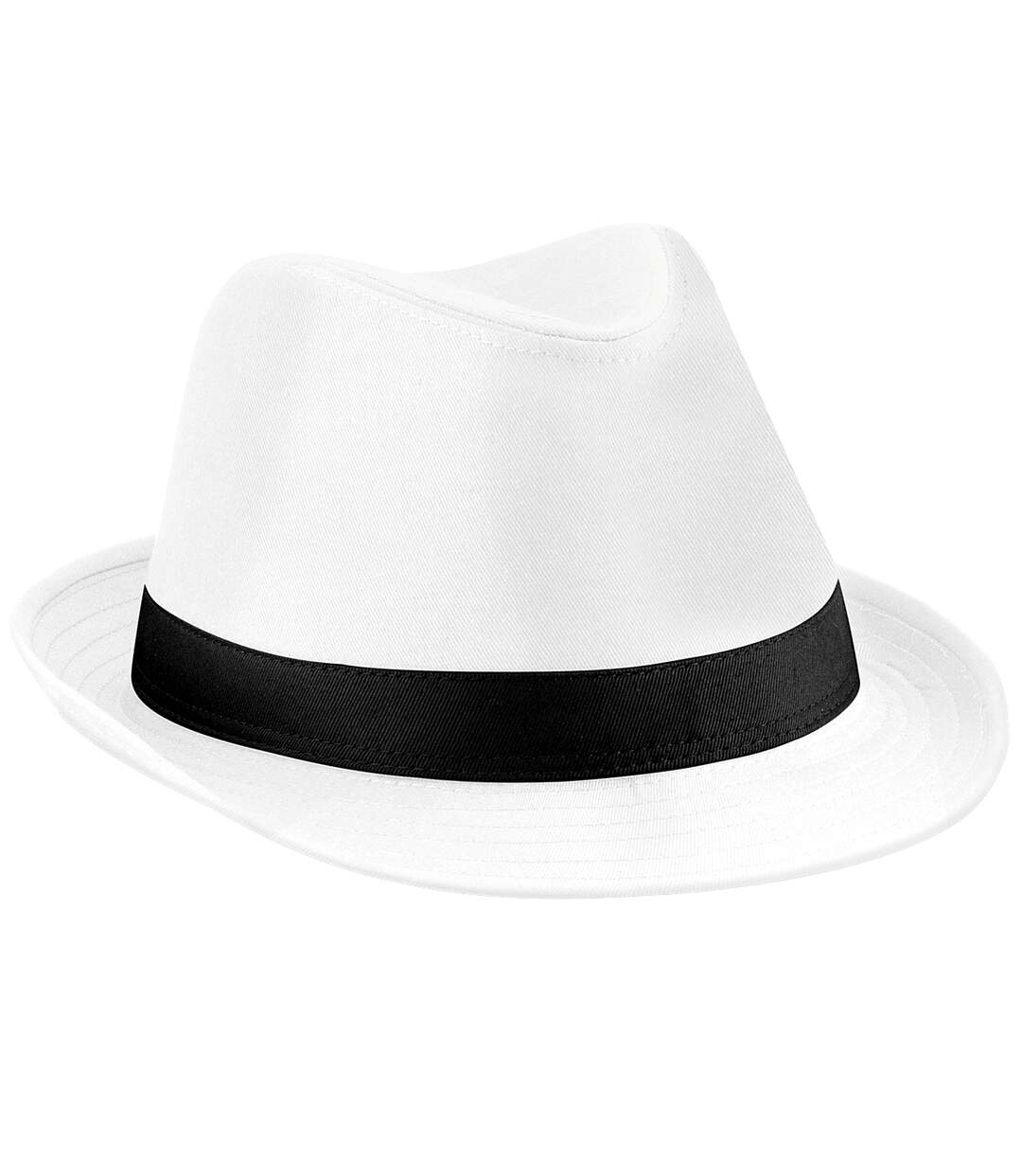 Chapeau fedora unisexe blanc/noir Beechfield