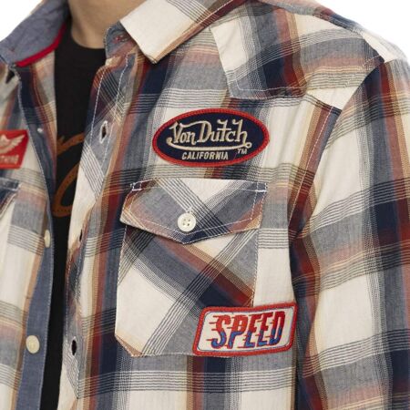 Chemise à carreaux à manches longues homme avec patchs Power Vondutch