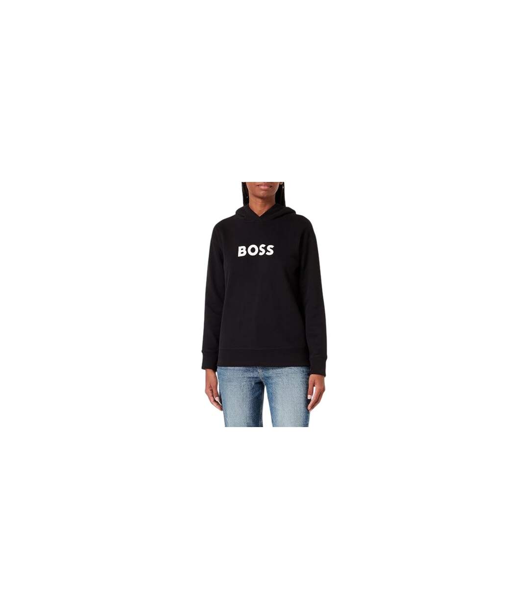 Womens/ladies Logo Hoodie Black Boss-1