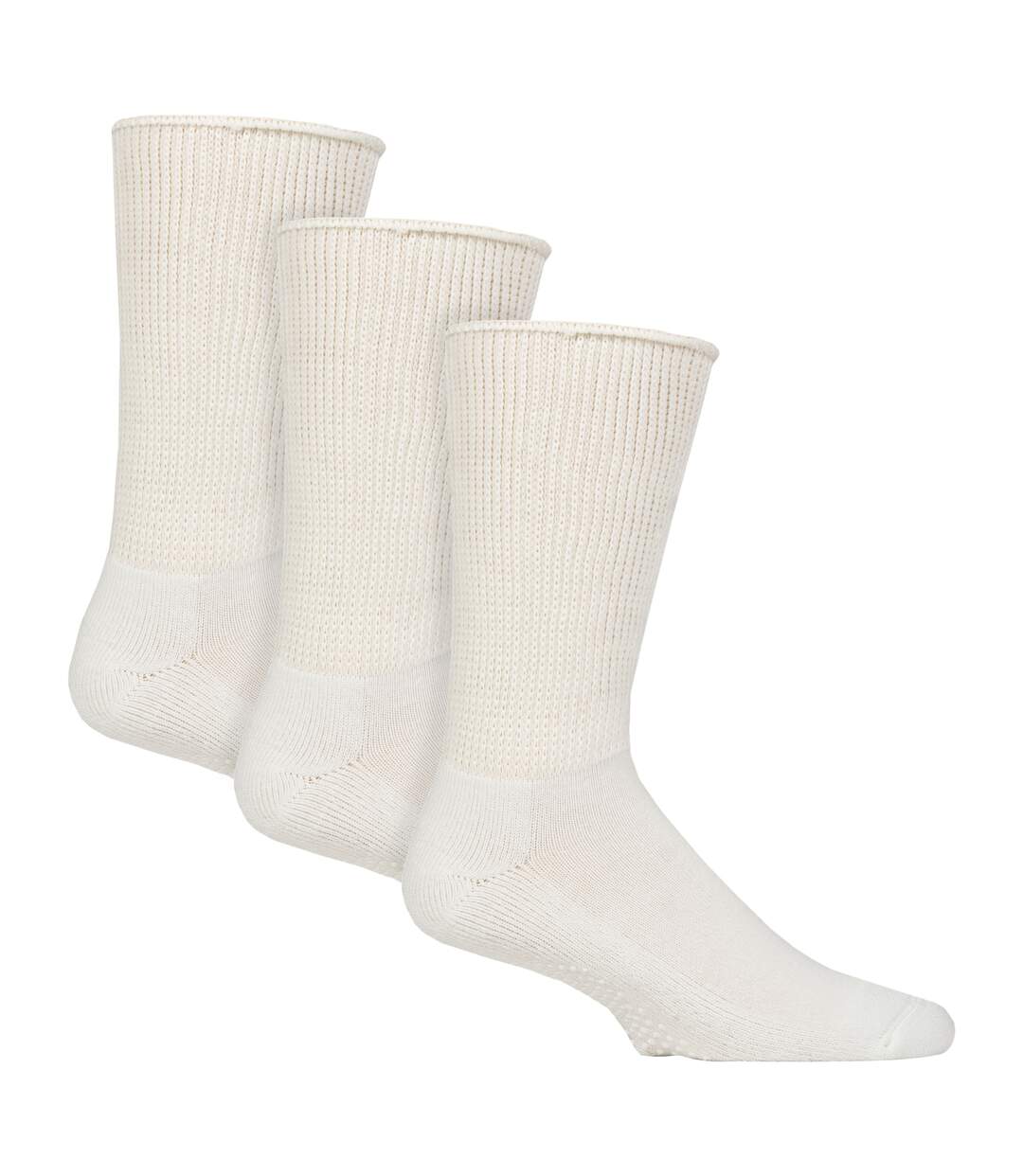 Paquet de 3 chaussettes pantoufles unisexes pour diabétiques avec poignées-1