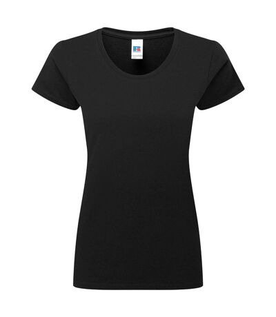 T-shirt femme authentic classic en coton ringspun noir Russell