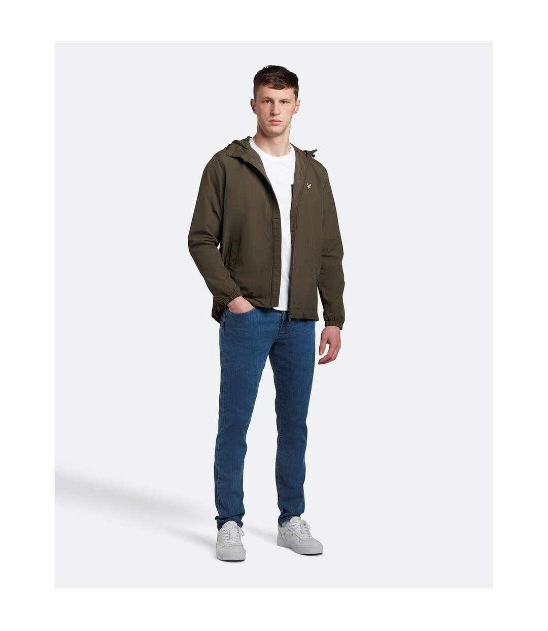 Veste Hydrofuge À Capuche Ajustable Homme Kaki Lyle & Scott-4