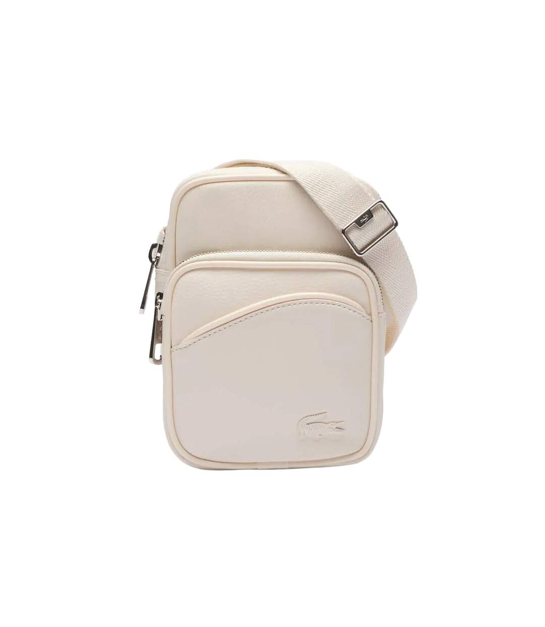 Angy Small Grain Leather Shoulder Bag One Size White Lacoste-1