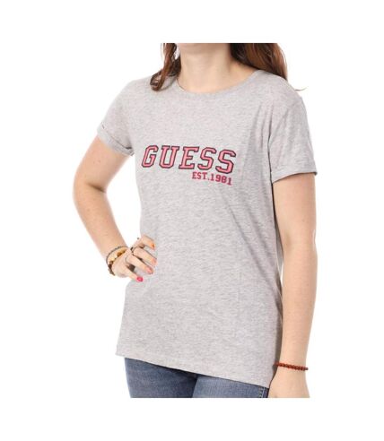 T-shirt Gris Femme Guess College - L