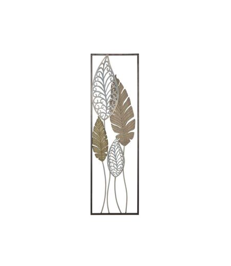 Déco Murale Encadrée en Métal Foglie 99cm Argent & Or