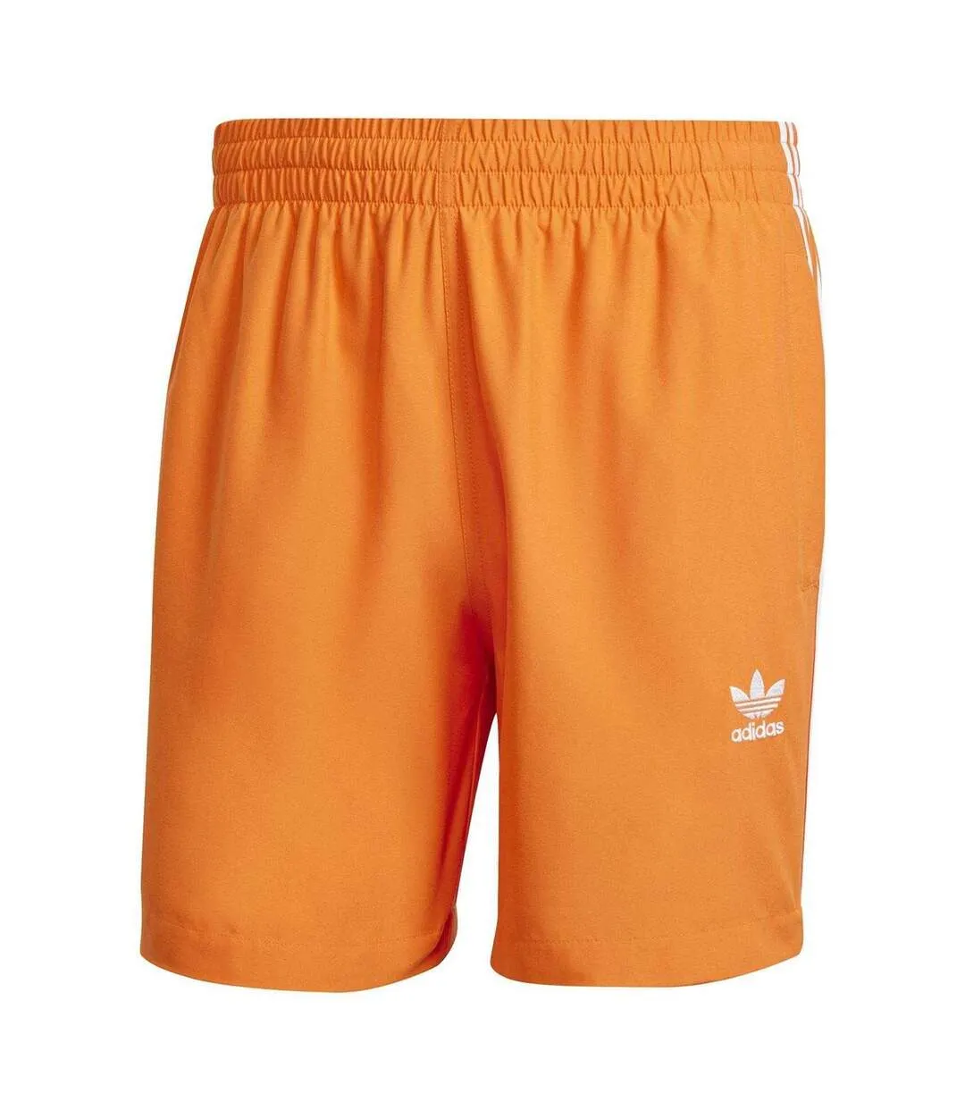 Mens 3 Stripes Swim Shorts Orange Adidas-1