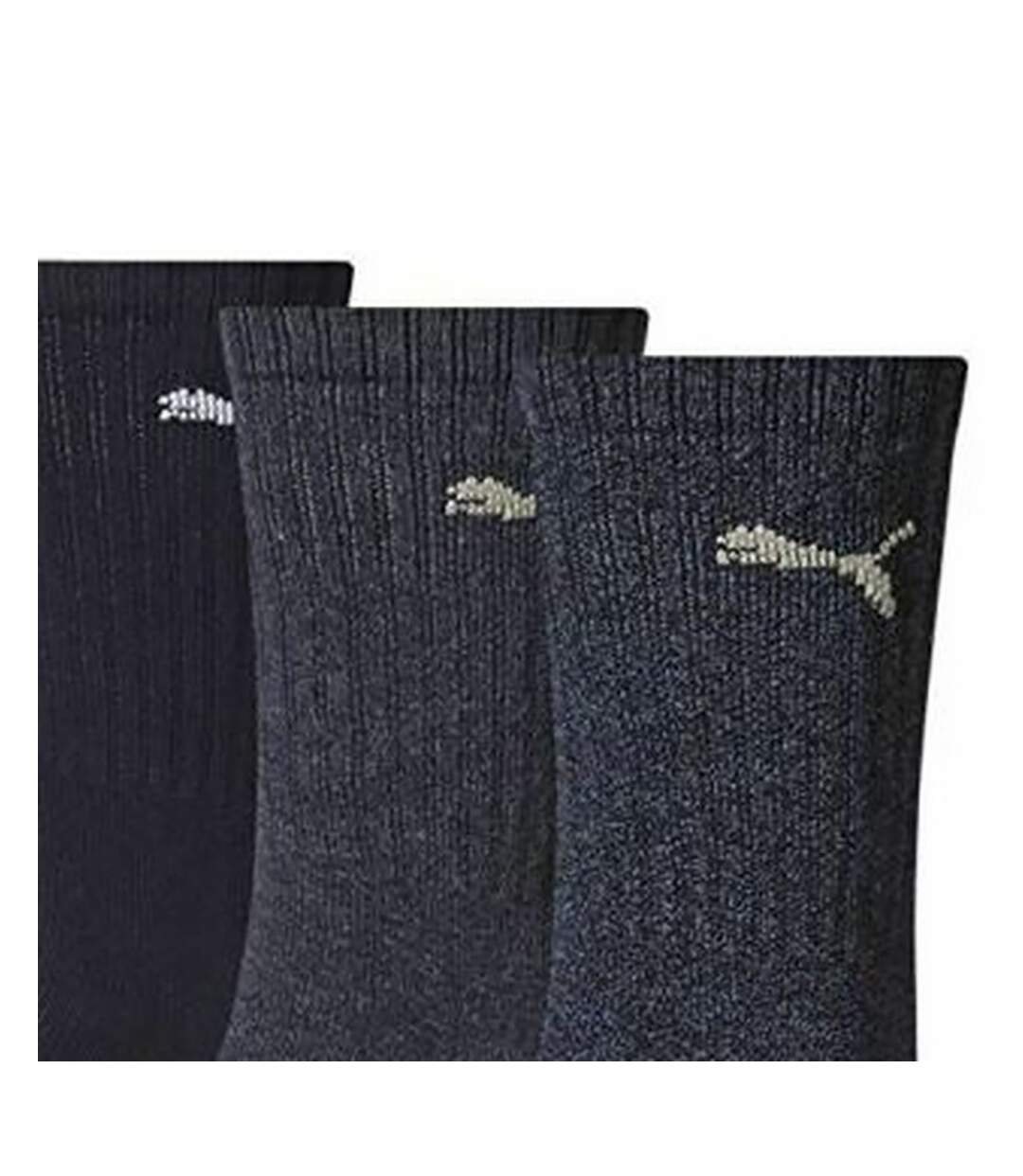 Pack of 3  Unisex adult crew sports socks  navy Puma-3