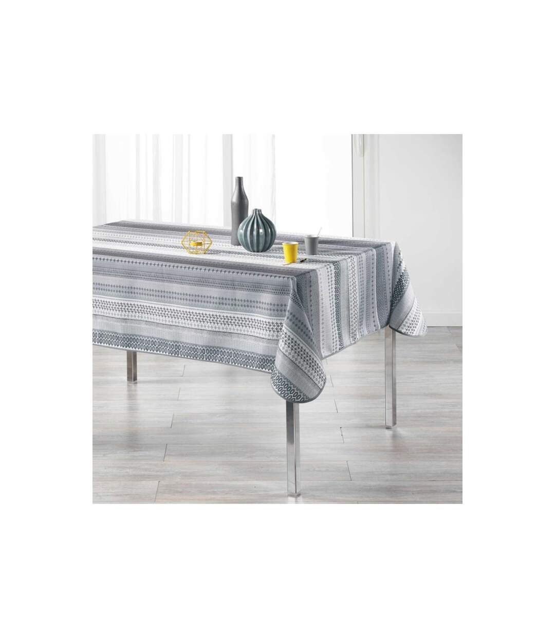 Nappe Rectangulaire Imprimée Chacana 150x240cm Gris-1