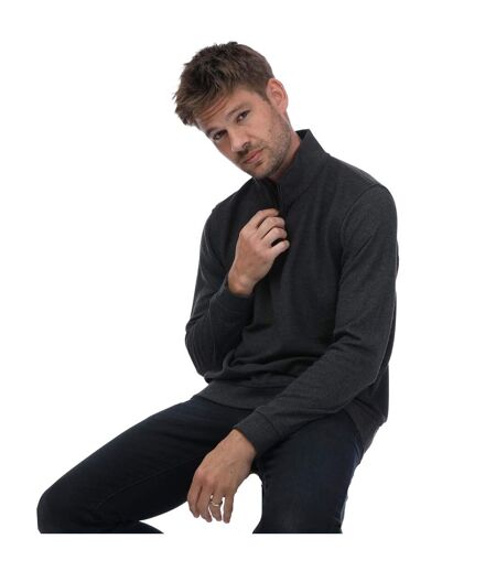 Mens Bits Textured Funnel Neck Sweater Top Charcoal Ted Baker