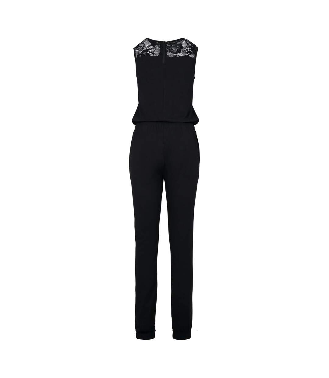 Womens/ladies Block Lace Detail Jumpsuit Black Urban Classics-2
