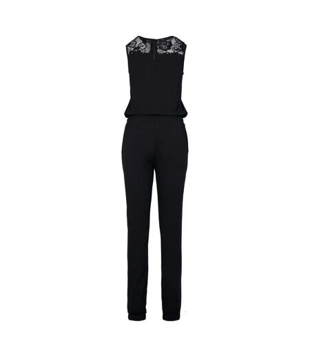 Womens/ladies Block Lace Detail Jumpsuit Black Urban Classics