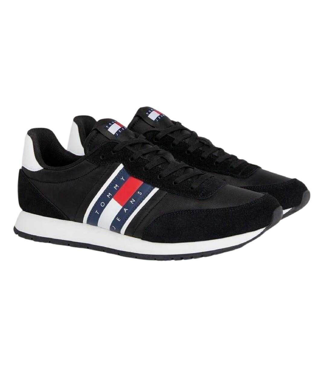 Baskets Course À Pied Motif/style Logo Et Drapeau Tjm Classic Homme Noir Blanc Tommy Jeans-1