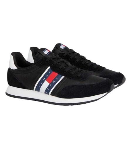 Baskets Course À Pied Motif/style Logo Et Drapeau Tjm Classic Homme Noir Blanc Tommy Jeans