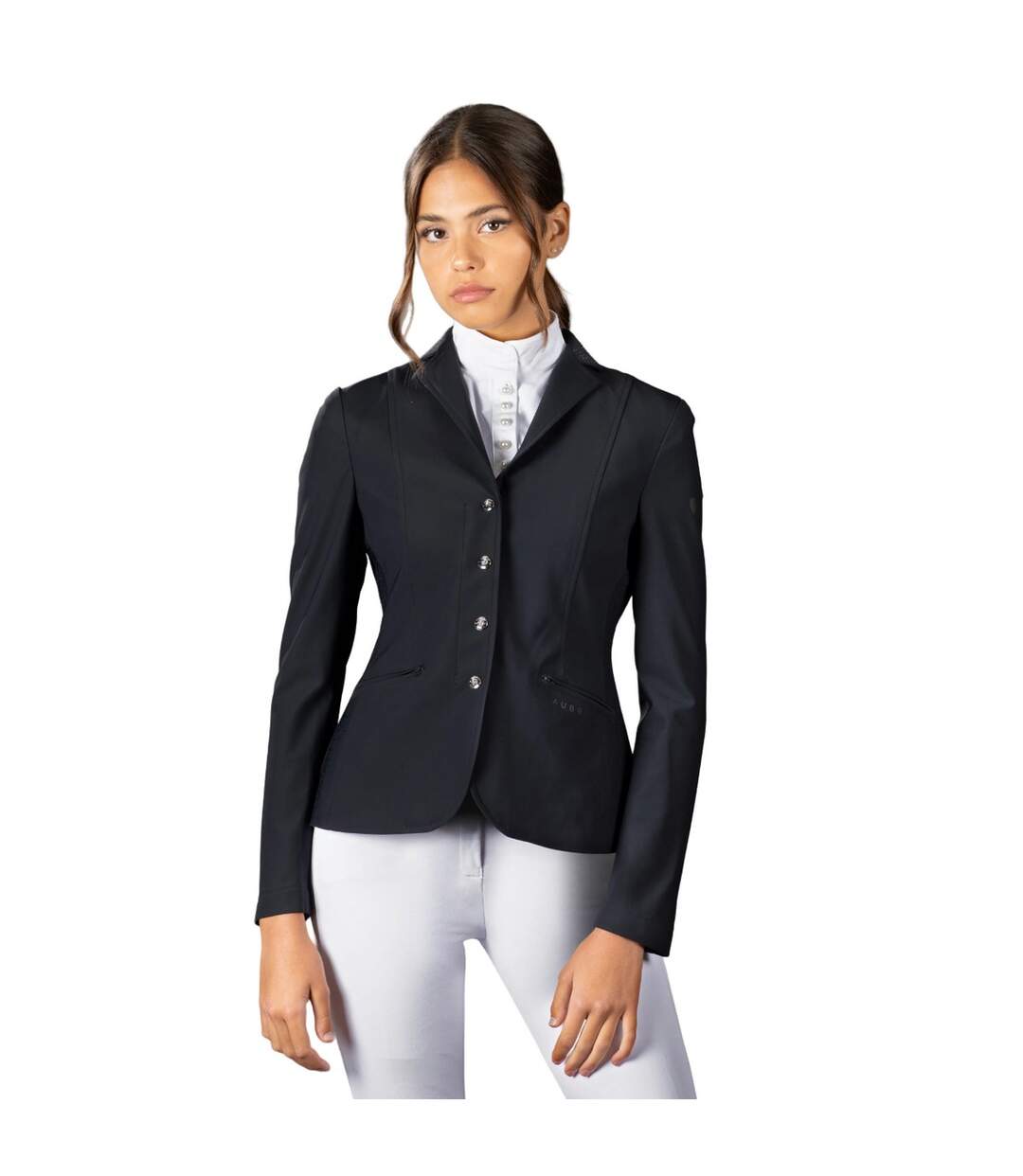 Womens/ladies newton horse riding jacket black Aubrion-3