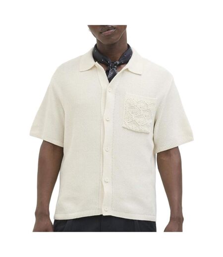 Chemise en maille écru homme jack & jones summer pocket