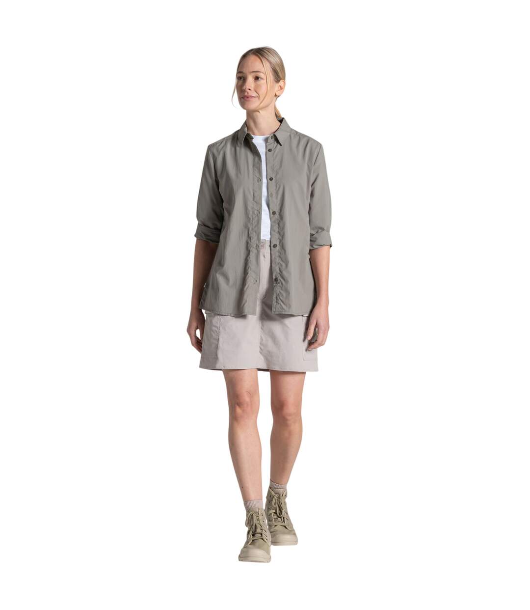 Chemisier Manches Longues Alma Femme Kaki Clair Craghoppers-4
