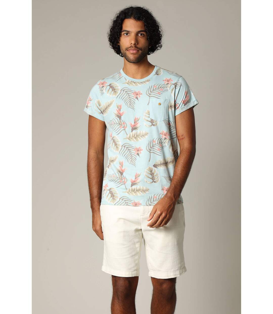 T-shirt tropical en jersey de coton à manches courtes NUBIE-5