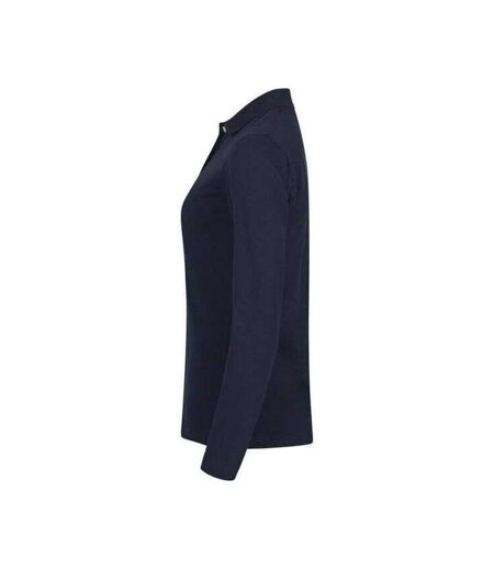 Polo Manches Longues Premium Femme Bleu Marine Foncé Clique