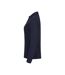 Polo Manches Longues Premium Femme Bleu Marine Foncé Clique-3