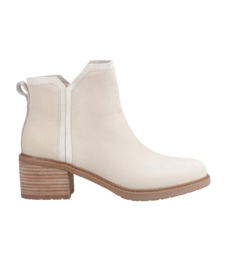 Womens/ladies Hailey Leather Ankle Boots Beige Toms