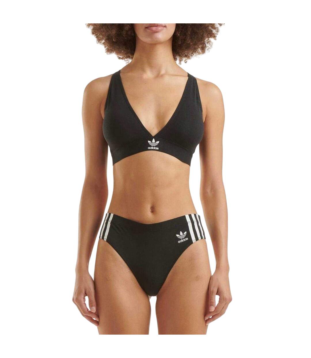 Womens/ladies Cotton Blend Comfort Bra Black Adidas-1